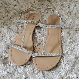 Women's rhinestone flat sandals